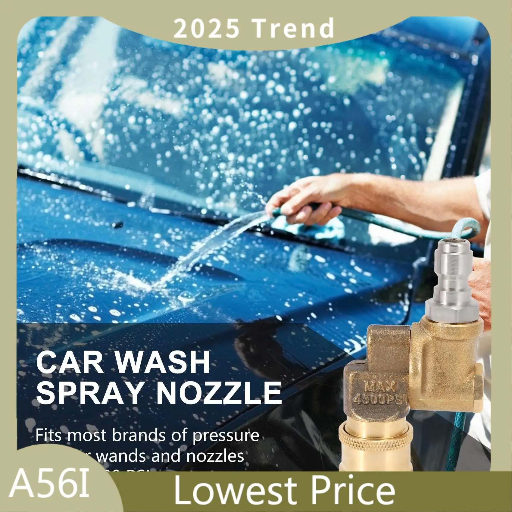 

ABDD Pressure Washer Accessories Kit, Pressure Washer Rotating Turbo Nozzle Max4500psi , 1/4 Inch Quick Connect Pivoting Coupler