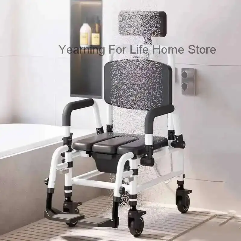 Folding Bathroom Disabled Bedroom Telescopic Metal Chair Designer Stool Elderly Wheels Medical Cabeceros Postmodern Furniture