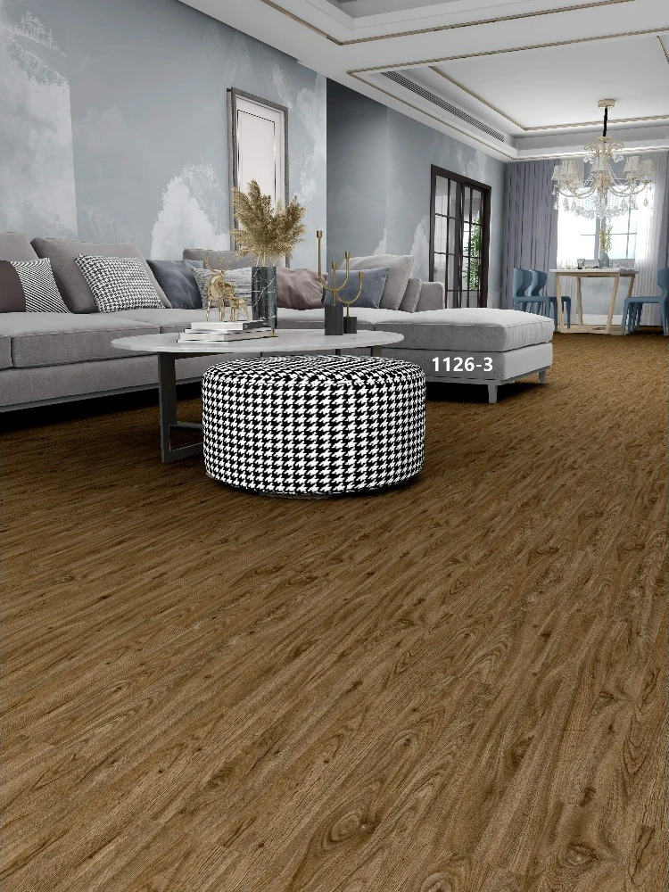 Versi Khusus Lantai Kantor Plastik SPC Tahan Lama 8 x 49 inci 100% Motif Marmer Timbul