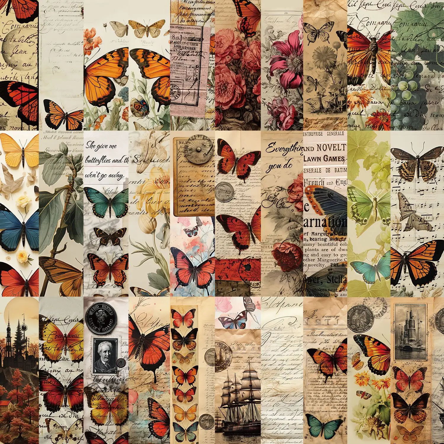 

30Pcs Butterfly Bookmark Graffiti Stickers Water Bottle Laptop Phone Bicycle Luggage Case Skateboard Children Adult Sticker