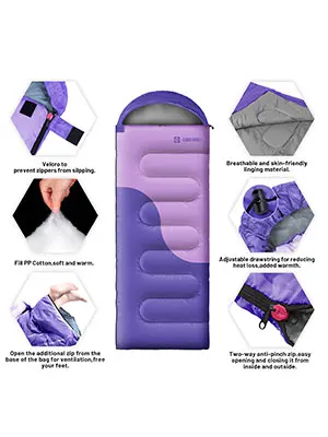 sleeping bag purple