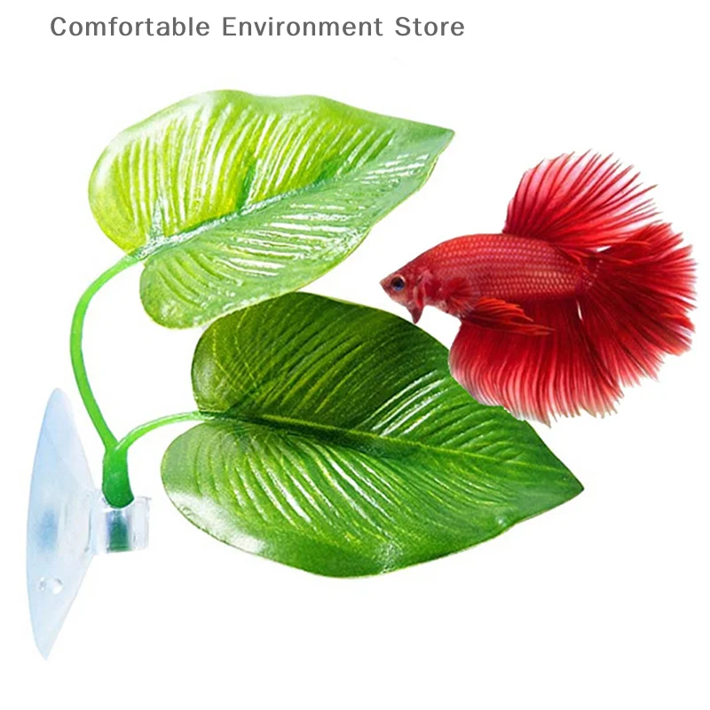 

Betta Fish Rest Aquarium Leaf Plants Decoration Spawning Ornamental Plant Betta Fish Play Relax Artificial Hide Leaf Hammock