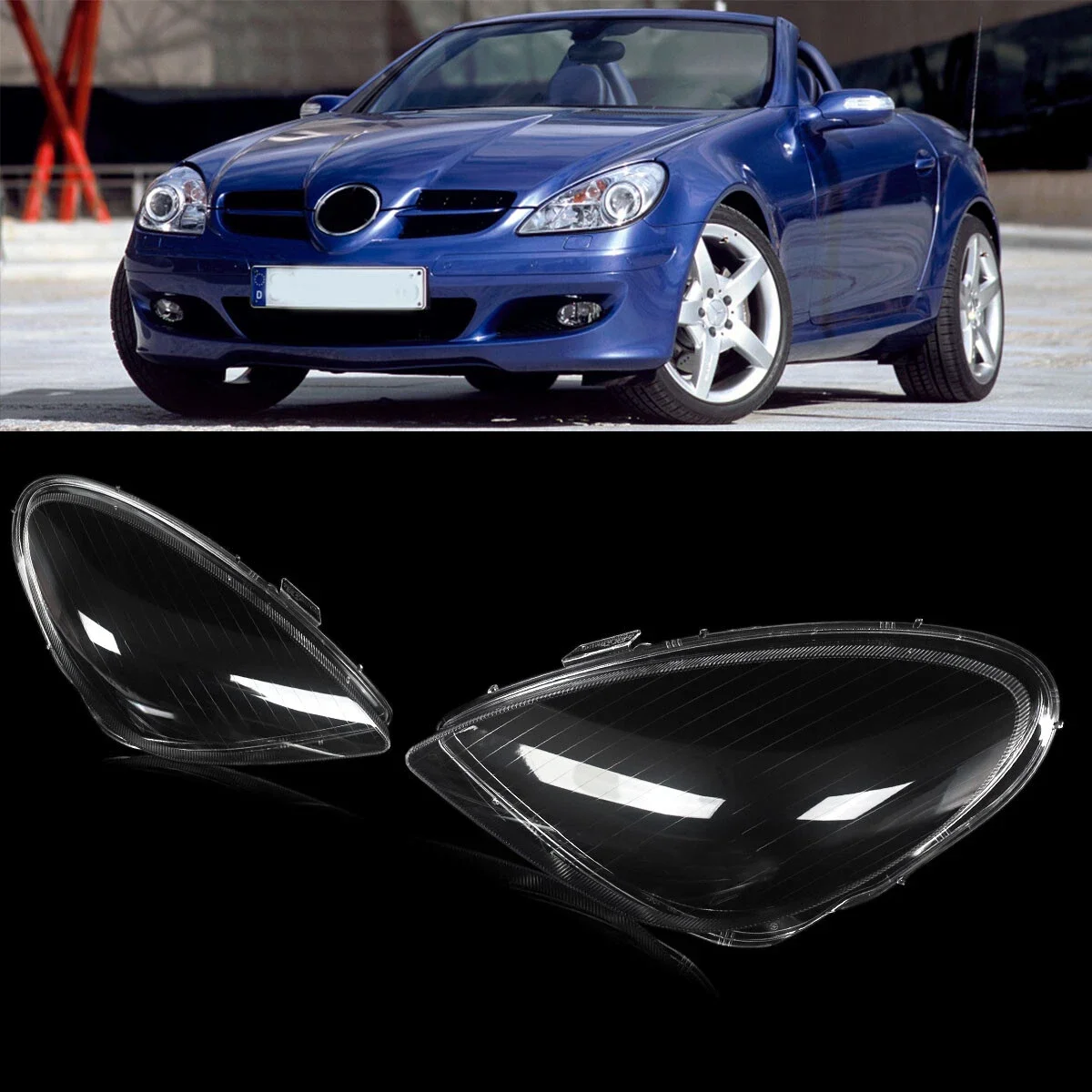 For Mercedes-Benz R171 Front Car Lights Shell SLK Series SLK200 SLK300 SLK55 AMG 2005-2011 Headlight Lens Headlamp Cover Shade