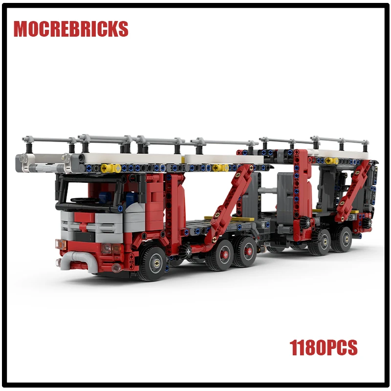 1180 Stuks Customed Bakstenen Speelgoed Sets Technische Mini Auto Transporter Moc Bouwstenen Assemblage Model Diy Kinderen Kerstmis Geschenken