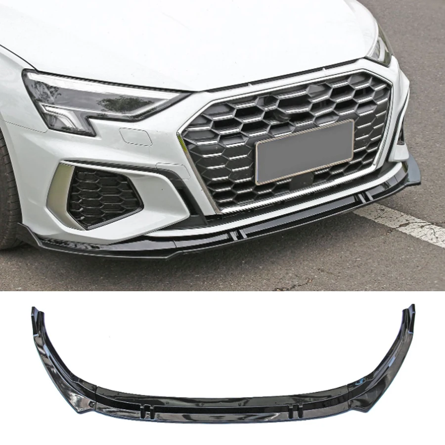 

Front Bumper Spoiler Lip Lower Body Kit Diffuser Splitter Tuning Guard For Audi S3 / A3 S-Line 8Y 2021 2022 2023 ABS Glossy