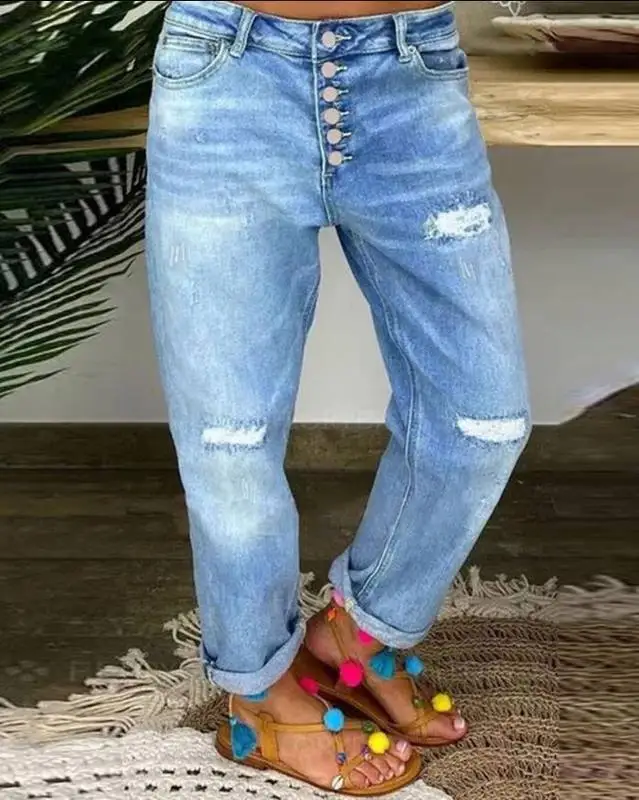 light-blue-retro-low-waist-straight-tube-loose-women's-jeans-classic-style-casual-comfortable-fit-chinese-manufacturer