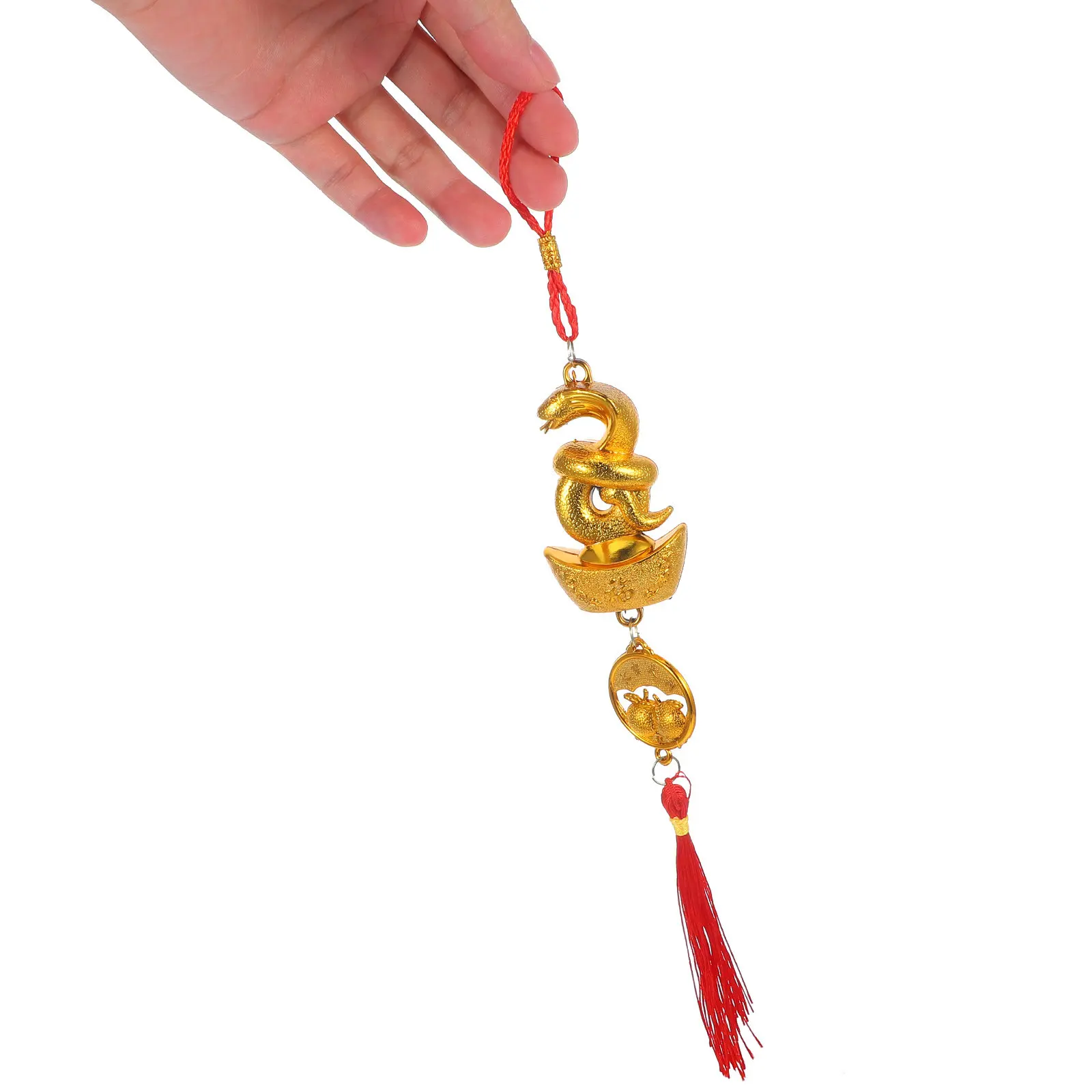 

4Pcs Delicate Chinese Style Snake Year Pendant Tassel Hanging Ornament for Home Shop Office Party Spring Festival New Year