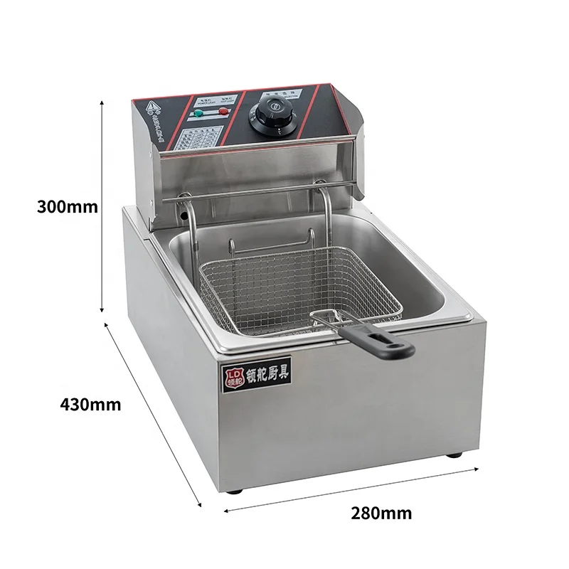 Commercial stainless steel 1 can 1 basket electric fryer