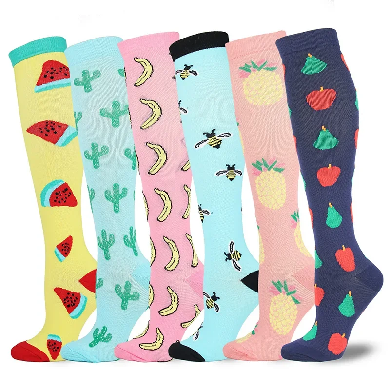 

6 Pairs Fruit Compression Socks Nurse Compression Socks Sport Ladies Lady Women Running