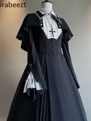 Long Three-piece Dress Suit Dark Fall/Winter Nun Costume Phoebe Mainland China Платье В Корейком Стиле Vestido Gotic Lolita