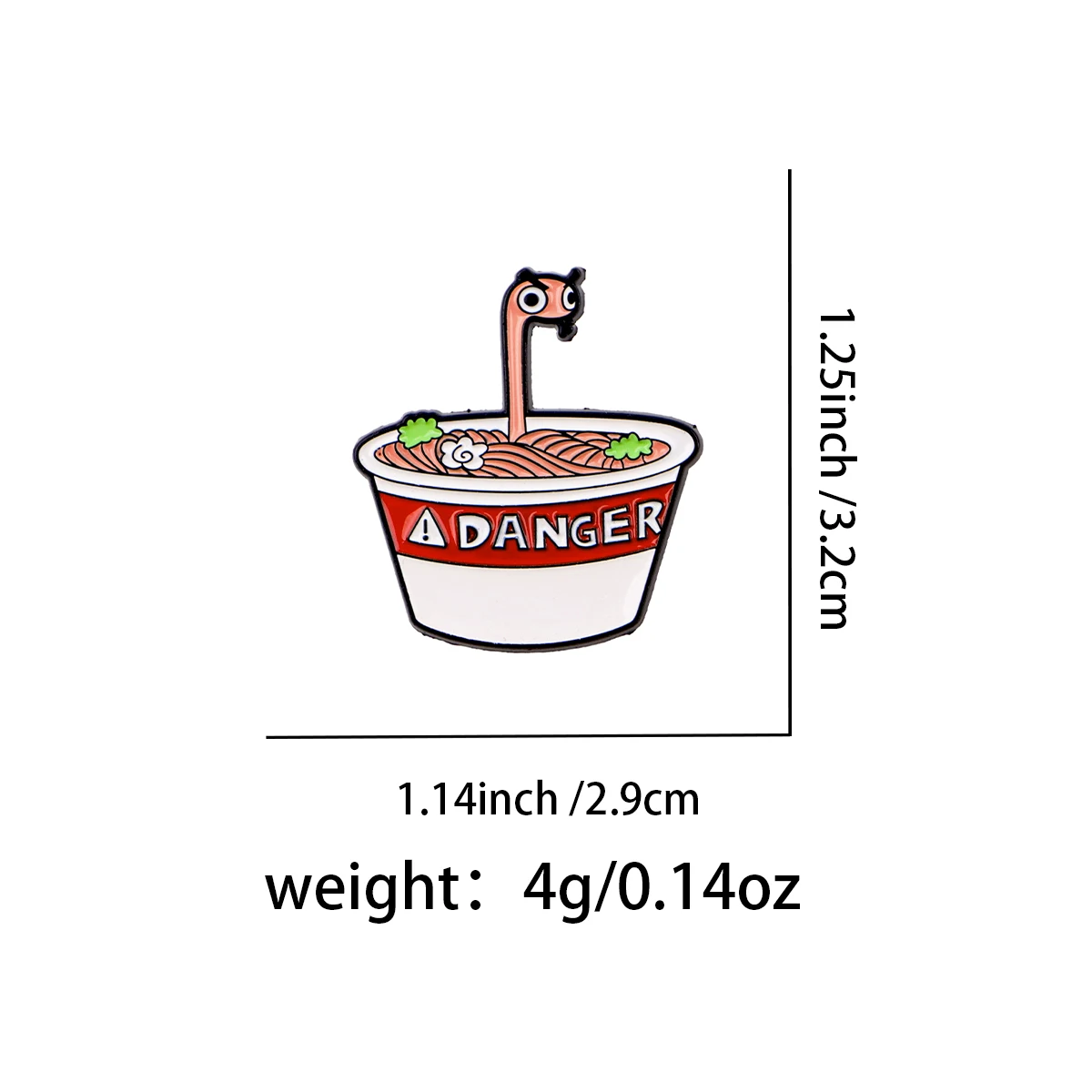 Snake Noodles Enamel Pin Lapel Pins for Backpacks Danger Quotes Brooches for Women Funny Jewelry Accessories Friends Gift
