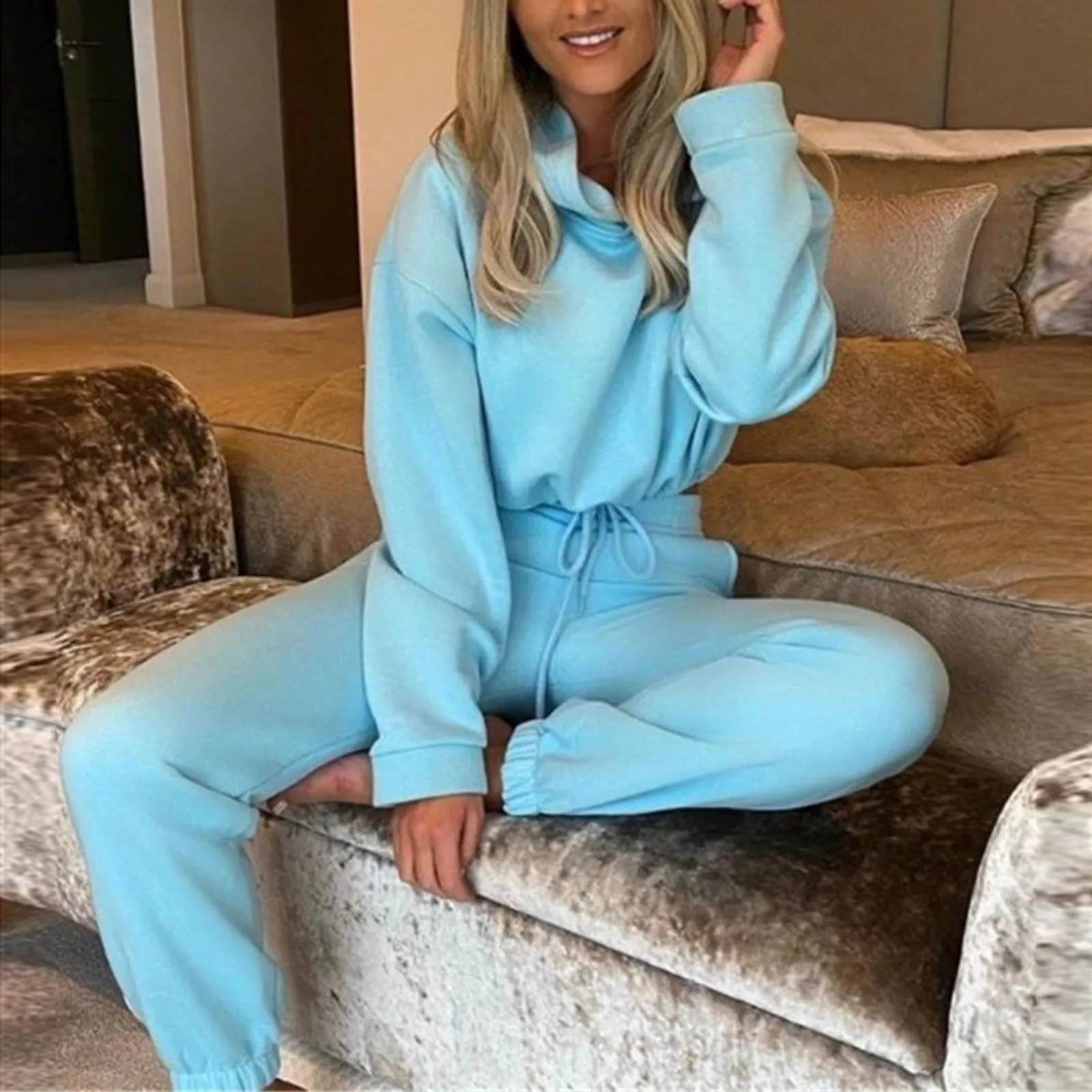 Winter Autumn spring WomenTwo Piece SetsTracksuit Oversized Suit Trouser Suits Female Sweatshirt Hoodie Sportswear