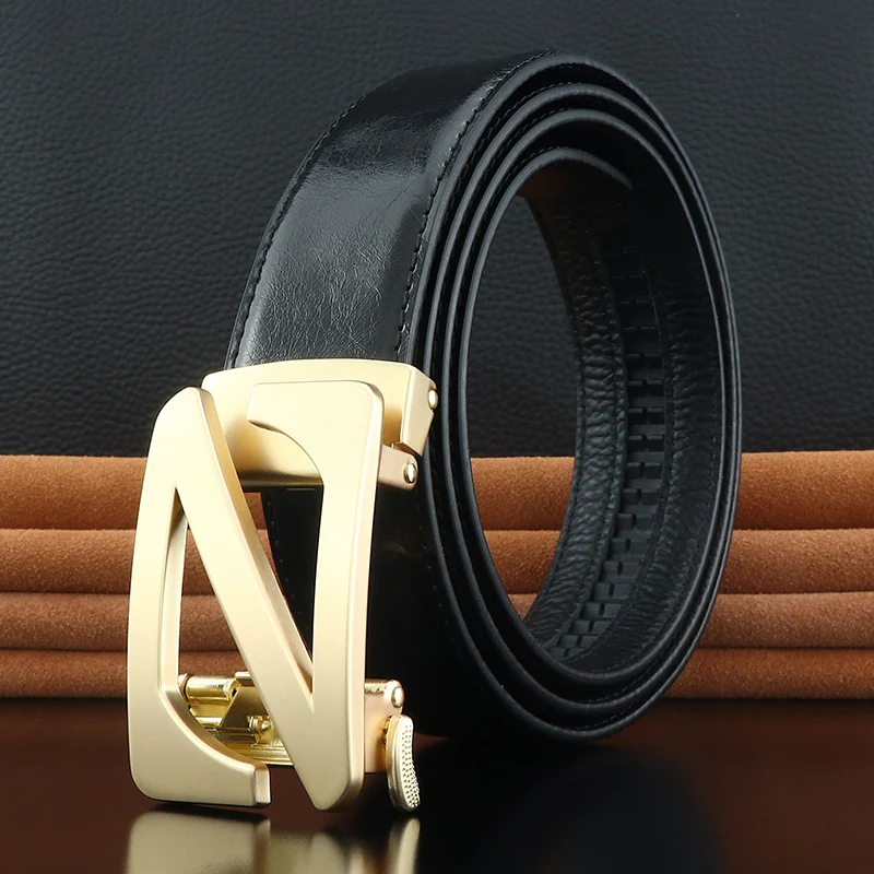 High quality designer letter Z belts men Automatic Buckle business genuine leather Black formal famous brand Waistband