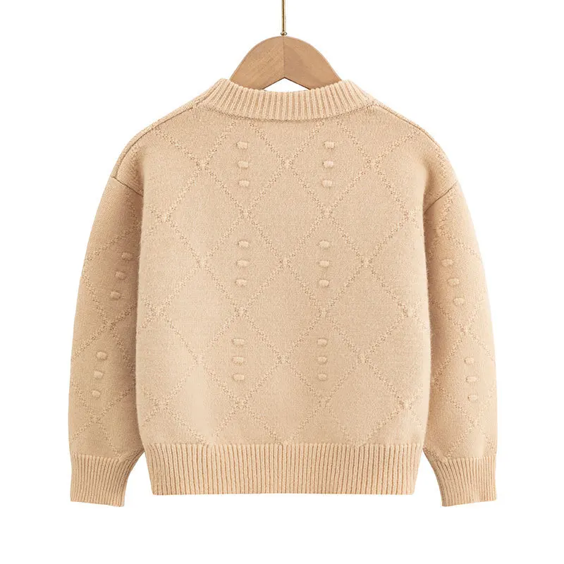 Factory direct sales 2024 new autumn and winter European and American children's pullover sweater girls baby bottoming knitted