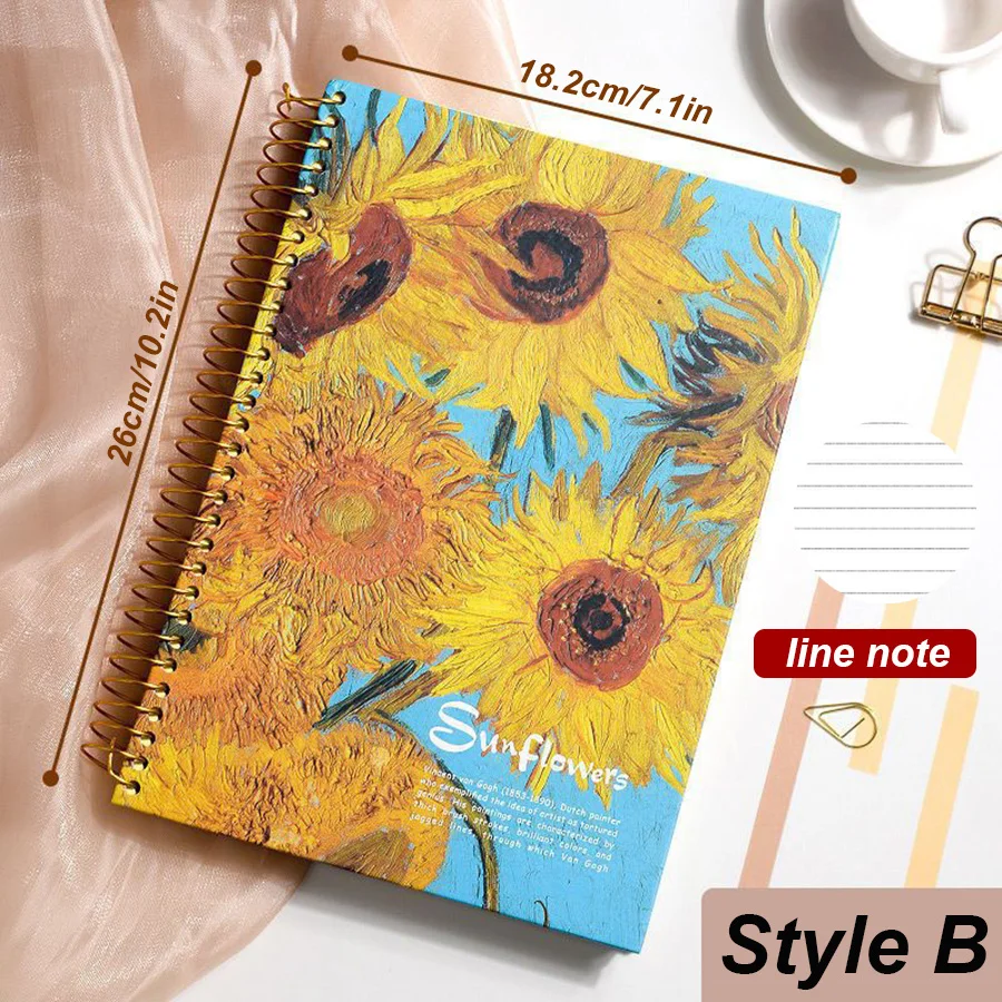 16K Thickened Coil Book Thickened Eye Protection Beige Inner Page Metal Coils Notebook Horizontal Notepad