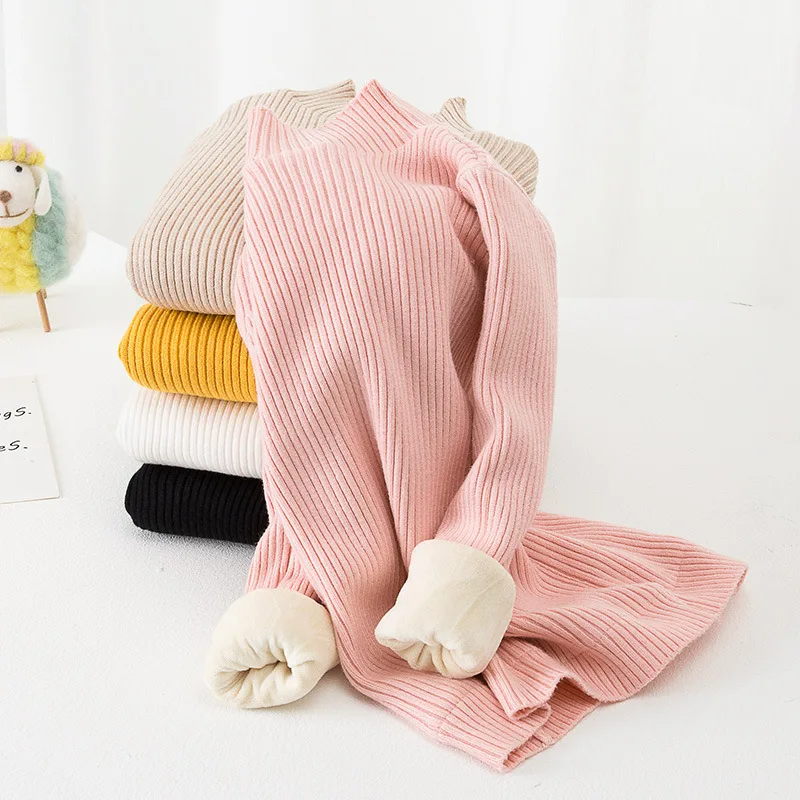 2-10T Toddler Kid Thick Sweater Baby Boy Girl Winter Warm Clothes Long Sleeve Pullover Top Stretch Basic Sweater Knitwear