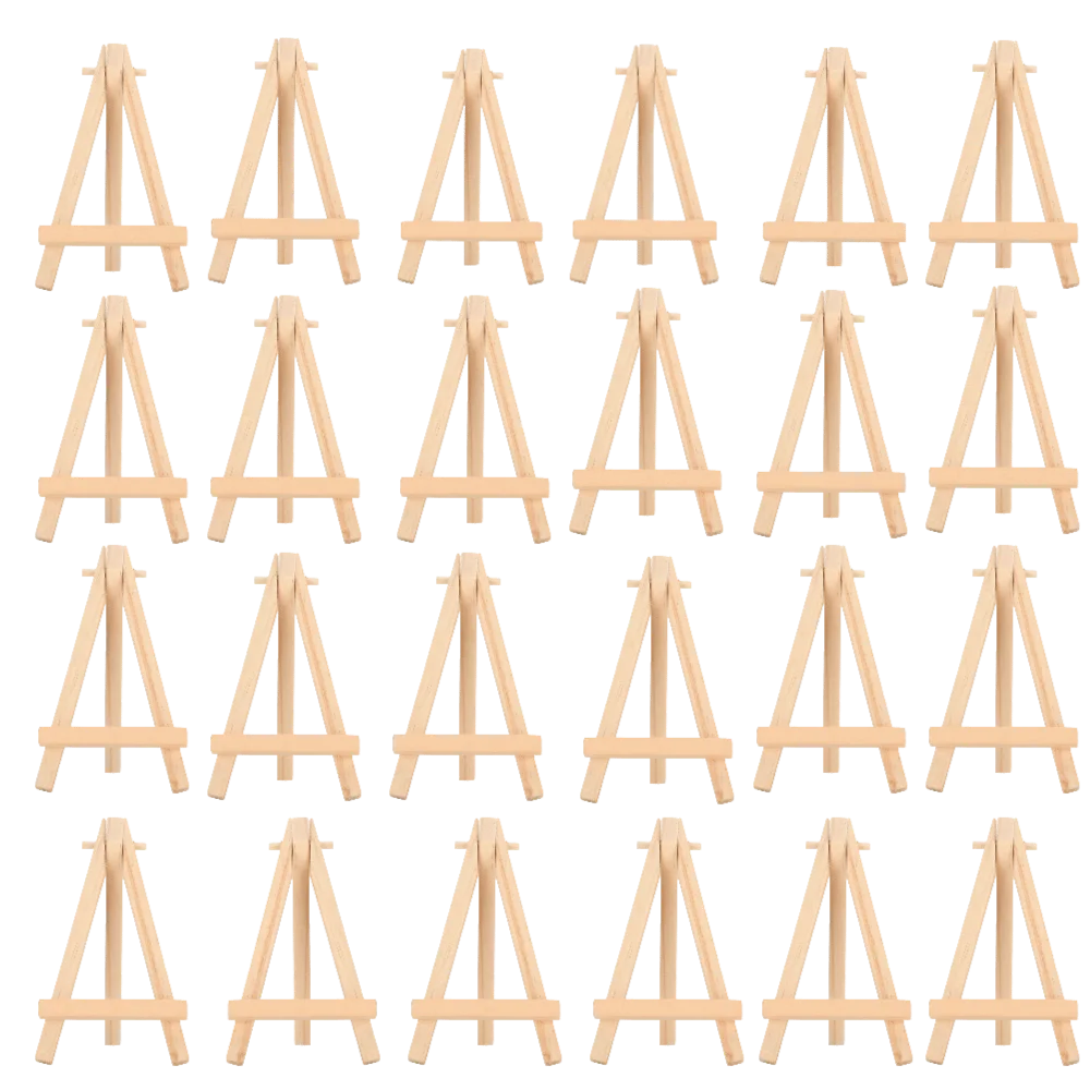 24pcs AFrame Design Mini Wood Display Easel Tabletop Mount Home Decor Wooden Tripod Stand Tabletop Canvas Stand Card Display