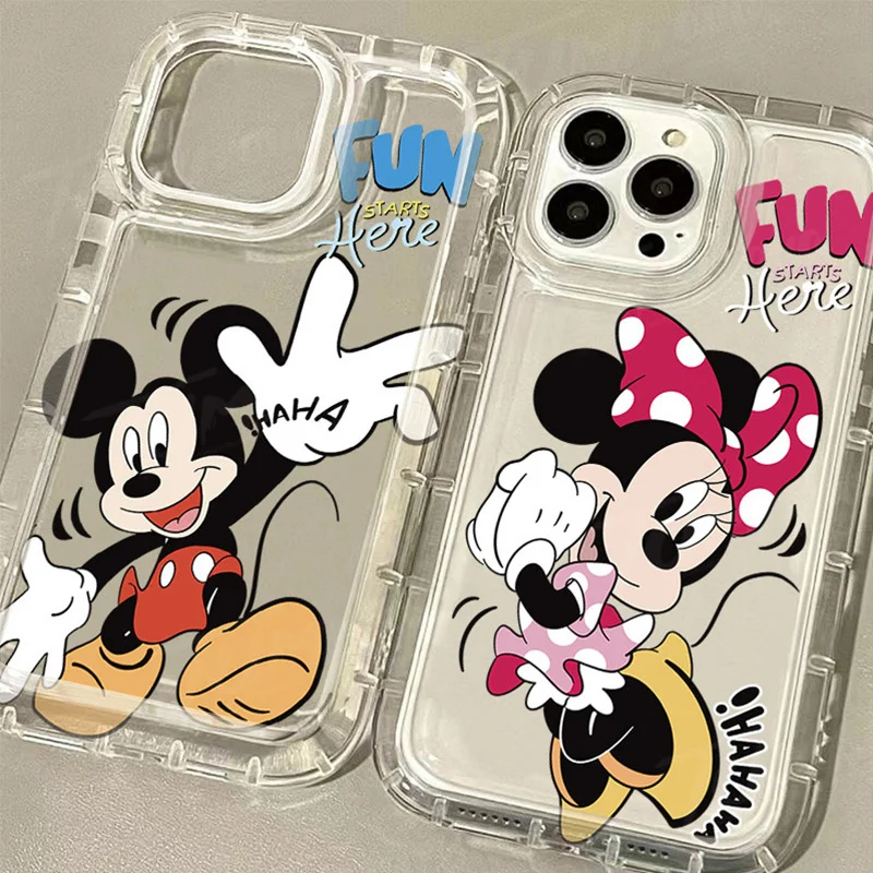 Cartoon Disney Mickey Mouse Case for Samsung Galaxy S24 Ultra S23 S22 S21 FE S20 Plus Note 20 10 Pro A34 A54 A33 A53 Clear Cover