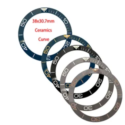 38*30.7mm Ceramic Curved Bezel Insert Fit For Seiko SKX007 SPRD 40mm Watch Case NH35 NH36 7S Watch Case Watch Bezel Insert Ring