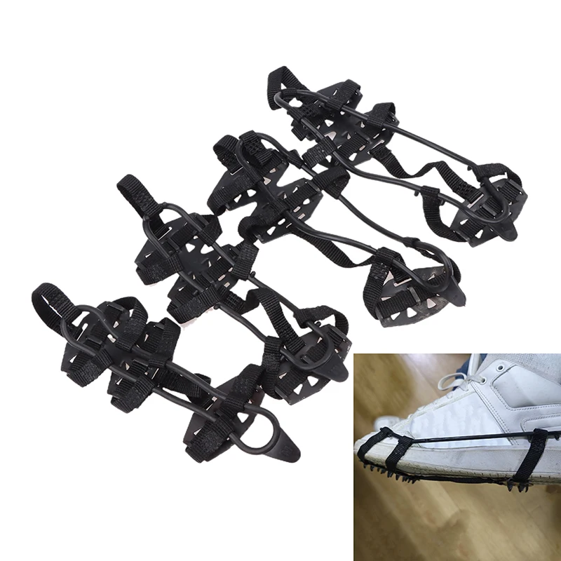 Crampones antideslizantes para zapatos, cubrezapatos con empuñaduras de hielo, cadena de escalada, 24 dientes, 1 par