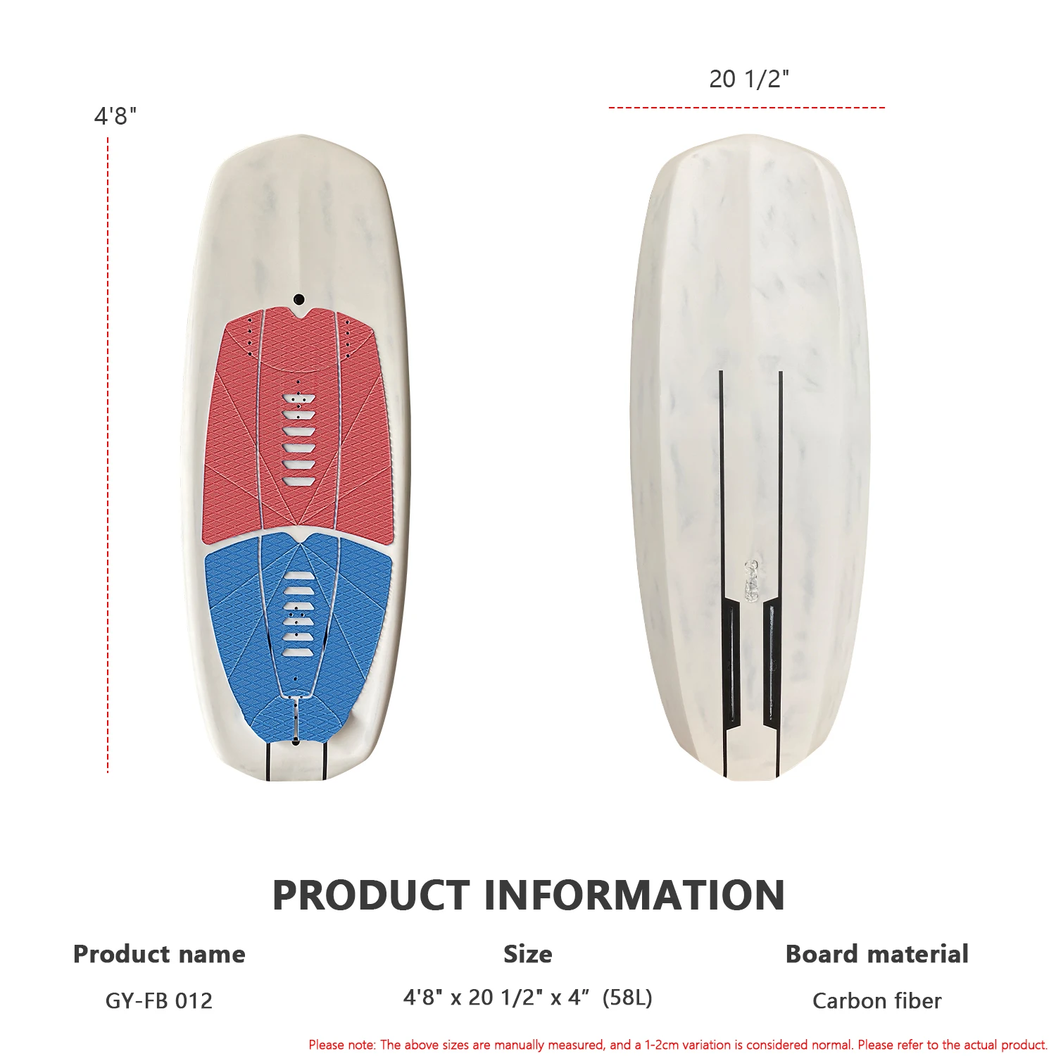 50-120L Customized Carbon Kitesurf Wingfoil Hydrofoil Surfing Kayak Downwind Pumping Sup Efoil Surfboard for Foil Board