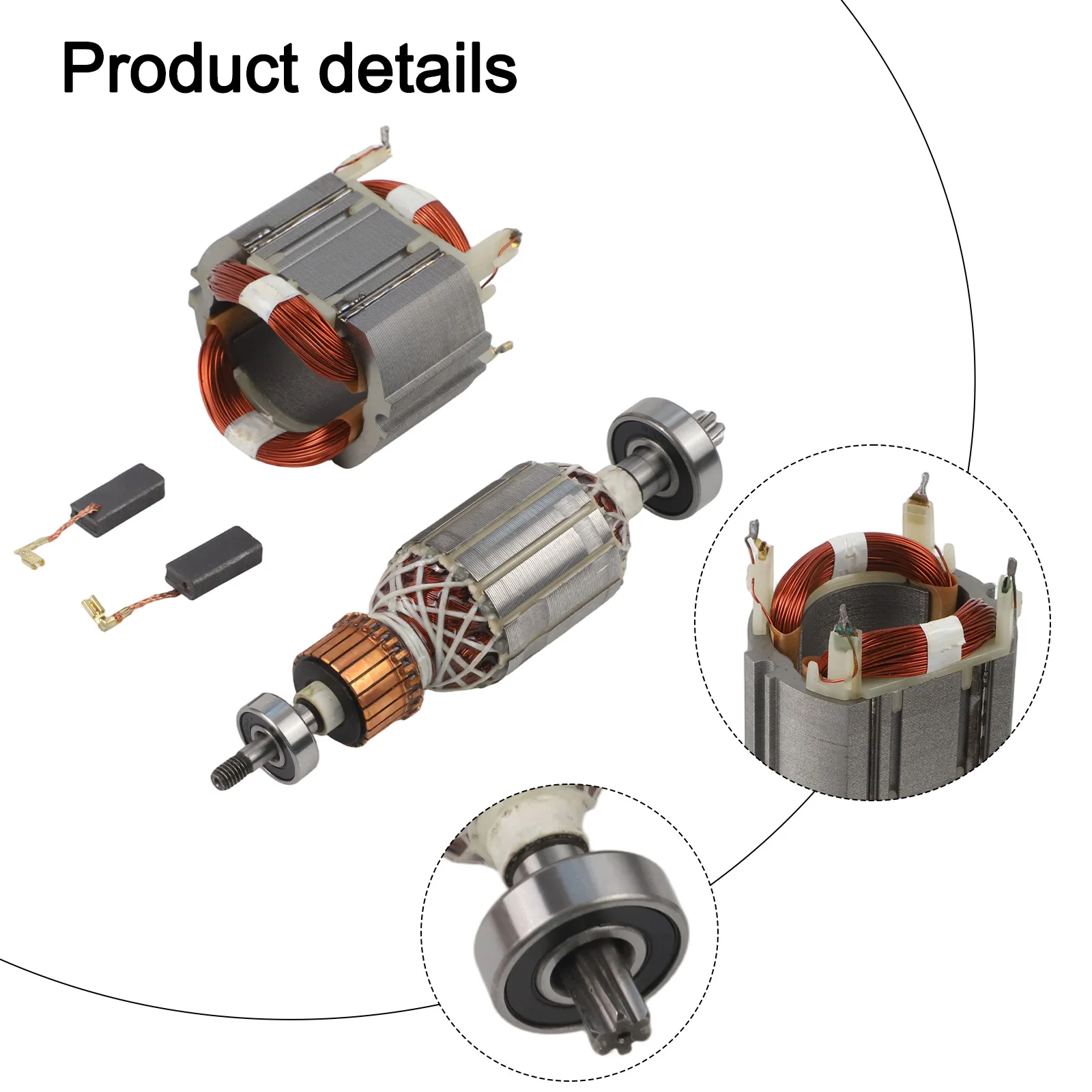 

HR4001C HR4001CX HR4011C HR4013C для HR4003C Набор статора и ротора Комплект ротора Угольная щетка 6,5x11x25 мм CB350 Высококачественный материал