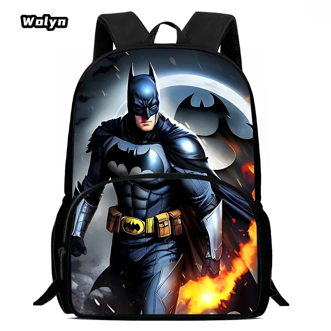 Cartoon School Backpack,Cartoon Bat- Prints School Backpack for Boys Girls,Large Capacity Kids Backpack for Grade 1-4