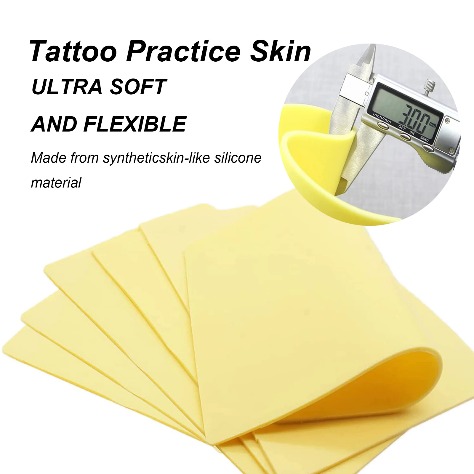 

DQFART 20x29cm 3mm Thick Tattoo Practice Skin Blank Fake Tattoo Skin for Permanent Makeup Tattoo Exercise Tool Tattoo Supplies