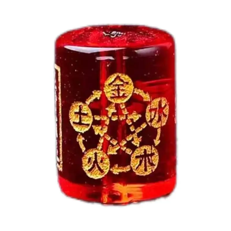 Golden wood water fire earth five elements lettering bucket beads