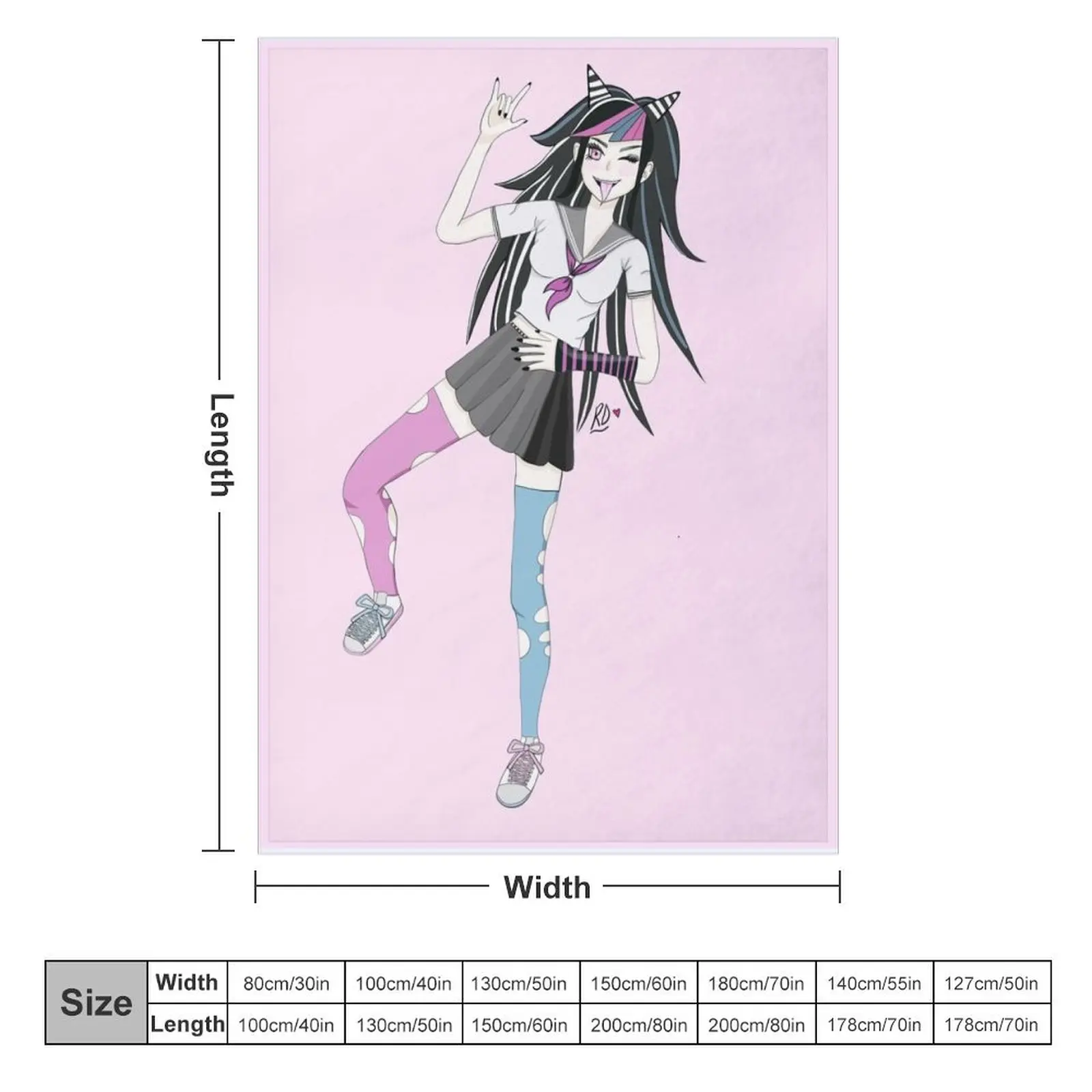 Ibuki Mioda the Ultimate Cool-Girl Throw Blanket manga Personalized Gift funny gift Baby Blankets