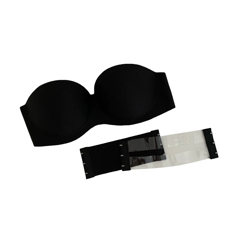 Laides Sexy Backless Invisible Bra Push Up For Women Lingerie Seamless Brassiere Black Strapless Bandeau No Sewing Bra