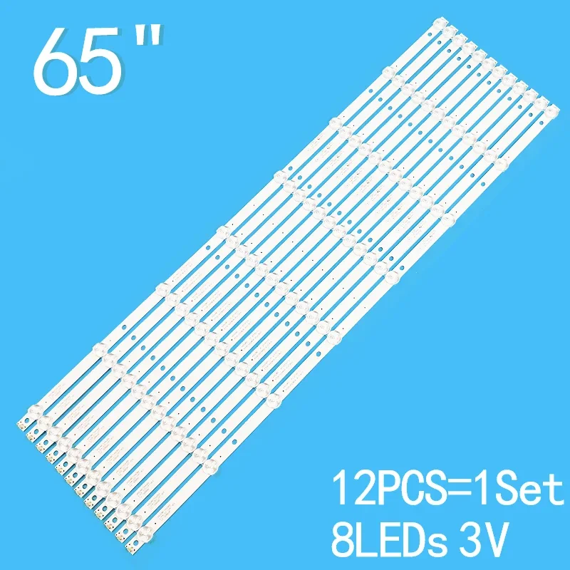 

700mm 12Pcs 3V Led Tv Bar Backlight Strip For Philips 65inch 4708-K65WD8-A1213K01 65PFF5455/T3 TH-65DX400C 65PFF5459 LE65P05S3