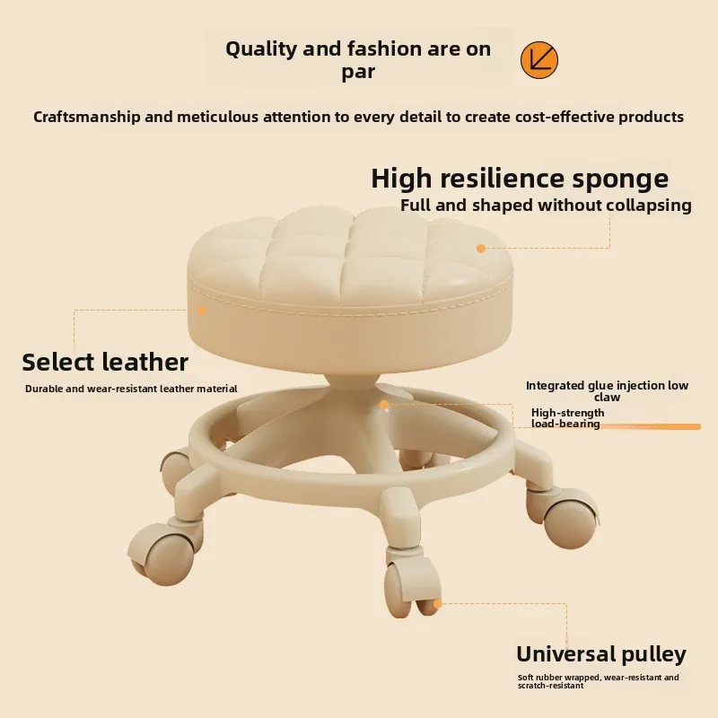 

Universal Wheel Soft Bag Stool with Pulley Household Low Stool Baby Door Shoe Changing Chair Roller Sliding