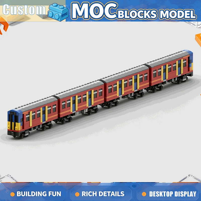 1307PCS Passenger Train MOC Building Blocks Colorful Commuter EMU Carriage Set Model DIY Creative Assembly Educational Toy Gift