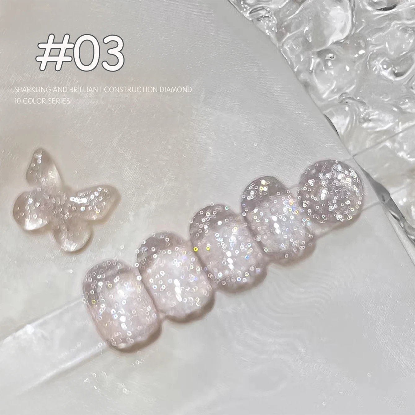 1 stücke WS Herbst Winter Nägel Blau Weiß Gebrochen Diamant Gel Nagellack 2025 Super Flash Silber Kristall Nail art Nagel liefert