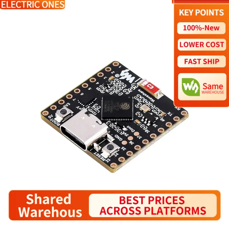 

【Waveshare genuine】- ESP32-S3 Development Board, Onboard 8×8 RGB LED Matrix and QMI8658 Attitude Sensor, Supports Wi-Fi for Ardu