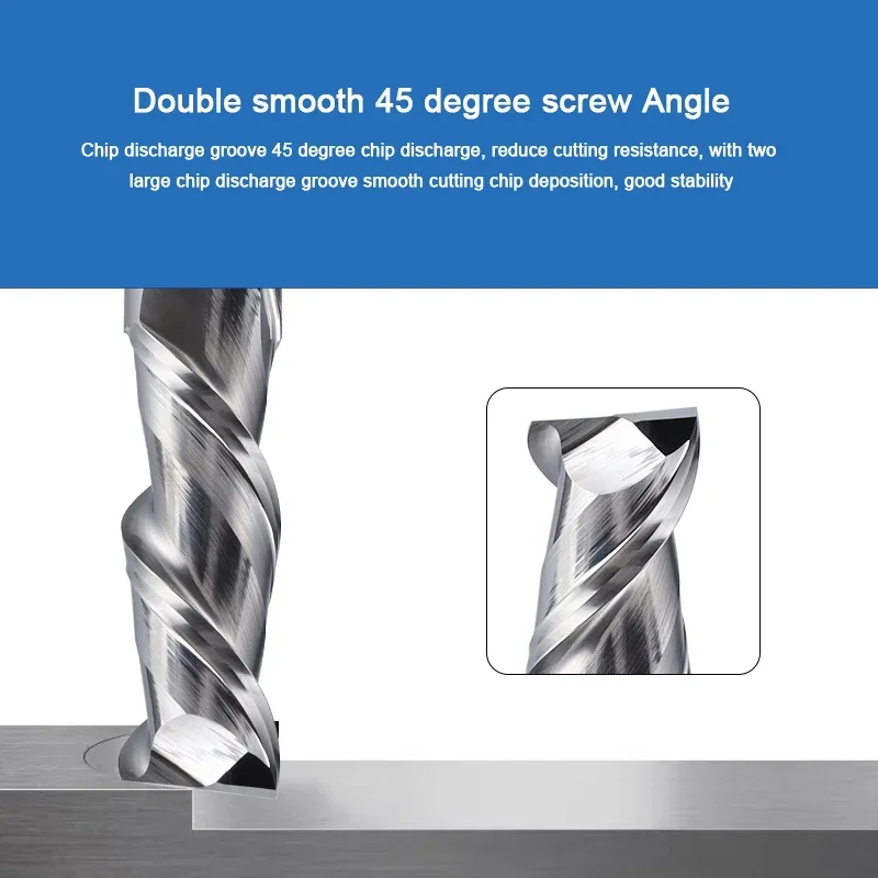 HRC55 2 Flutes Keyway Milling Cutter Tungsten Steel Alloy Aluminum Milling Cutter 1 2 3 4 5 6 7 8 10 12 14 16 18 20MM end mill