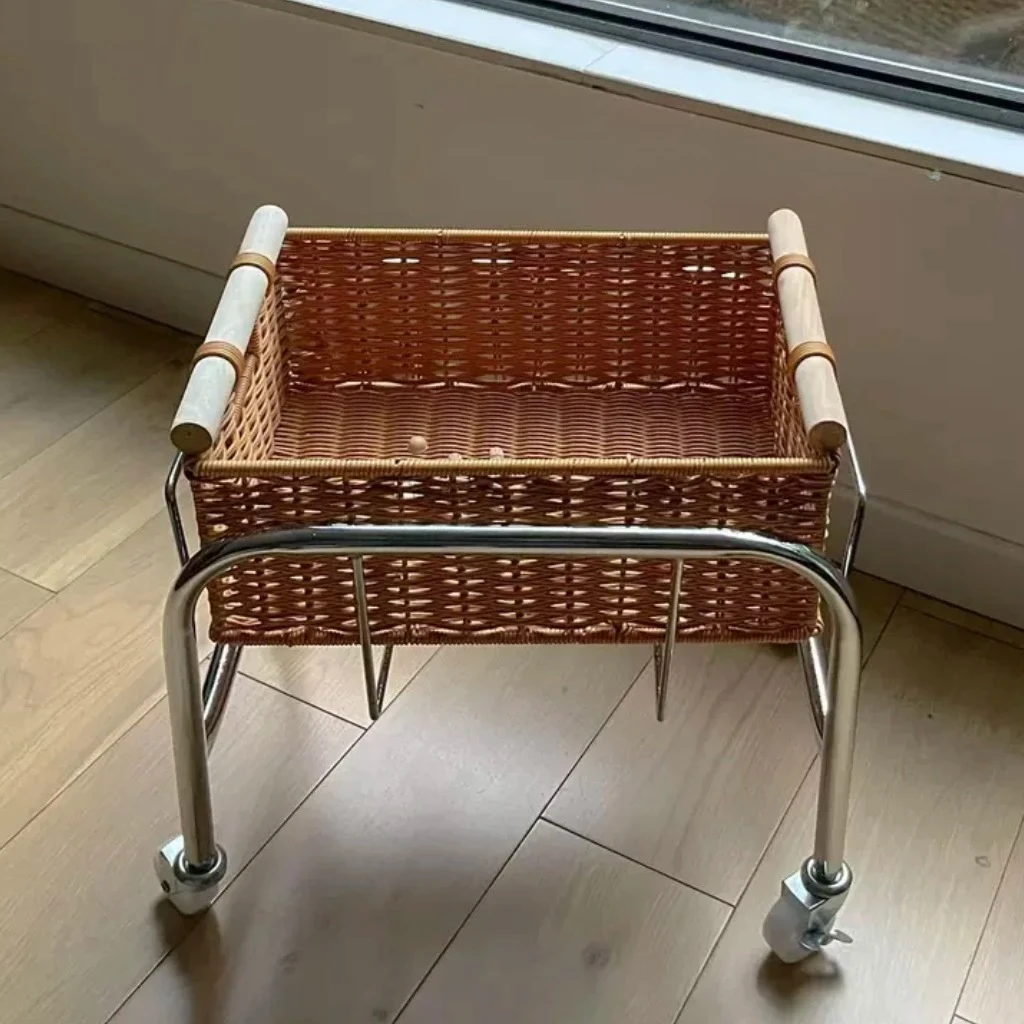Home Snack Storage Basket Mobile Cart Shelf Creative Designer Fashion