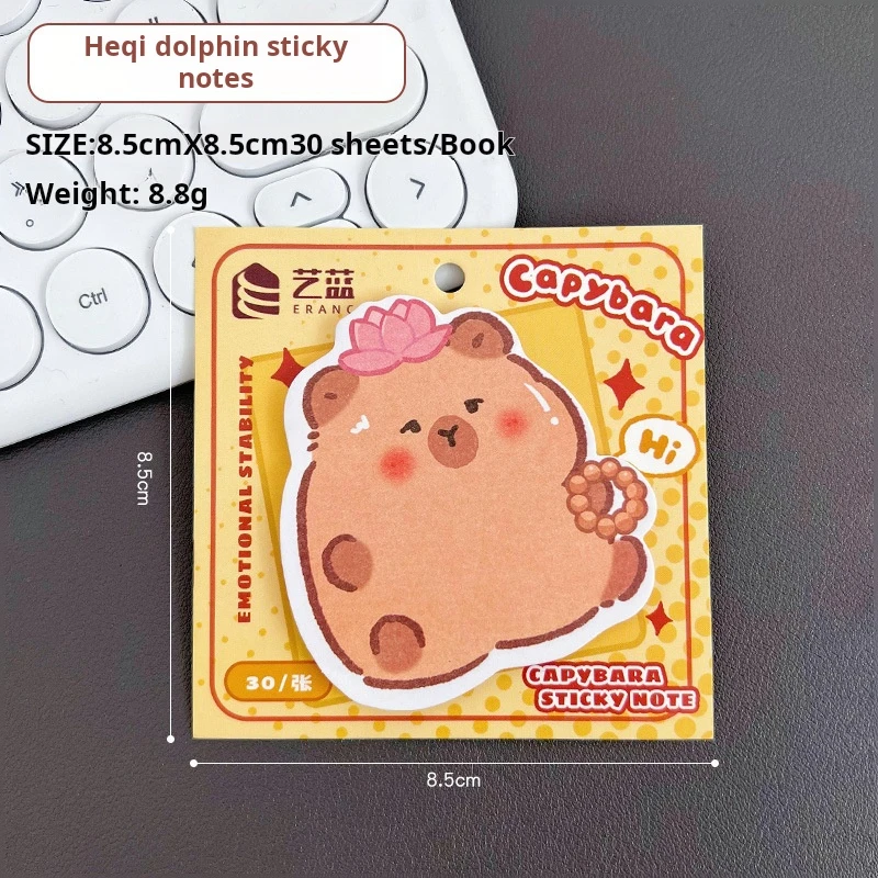 4 pz/lotto Cute Cartoon Pufferfish Memo Pad Sticky Notes Kawaii capibara irregolare Notepaper studente scuola cancelleria blocco note