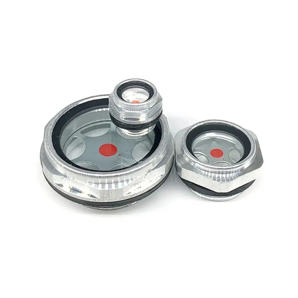 1Pcs G1/4 G3/8 G1/2 G3/4 Oil Sight Window Male Thread Aluminum Oil Level Sight Glass Tempered Glass G1 G1-1/4 G1-1/2 BSP NPT