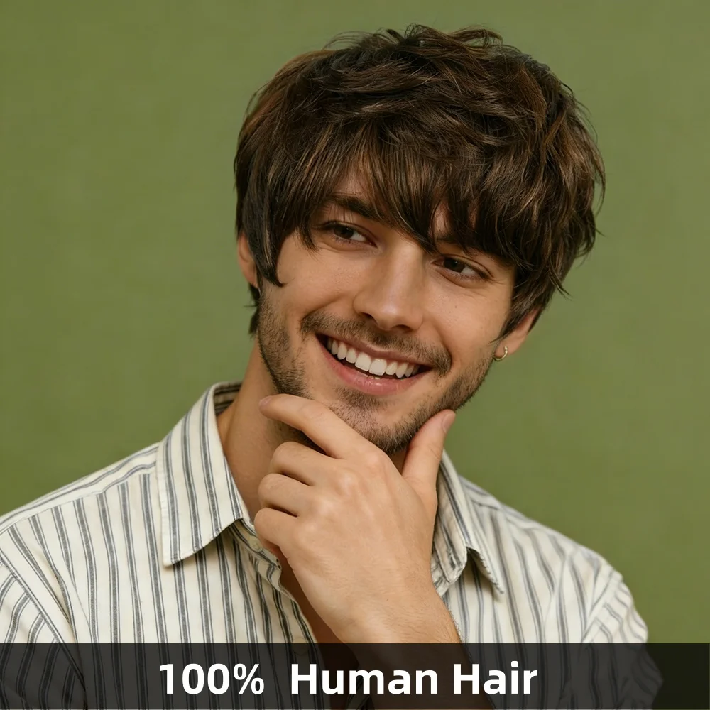 peruca-masculina-de-cabelo-humano-curta-de-6-polegadas-com-camadas-franja-destaques-castanhos-lisa-texturizada-volumosa-feita-a-maquina-estilo-pixie-cut