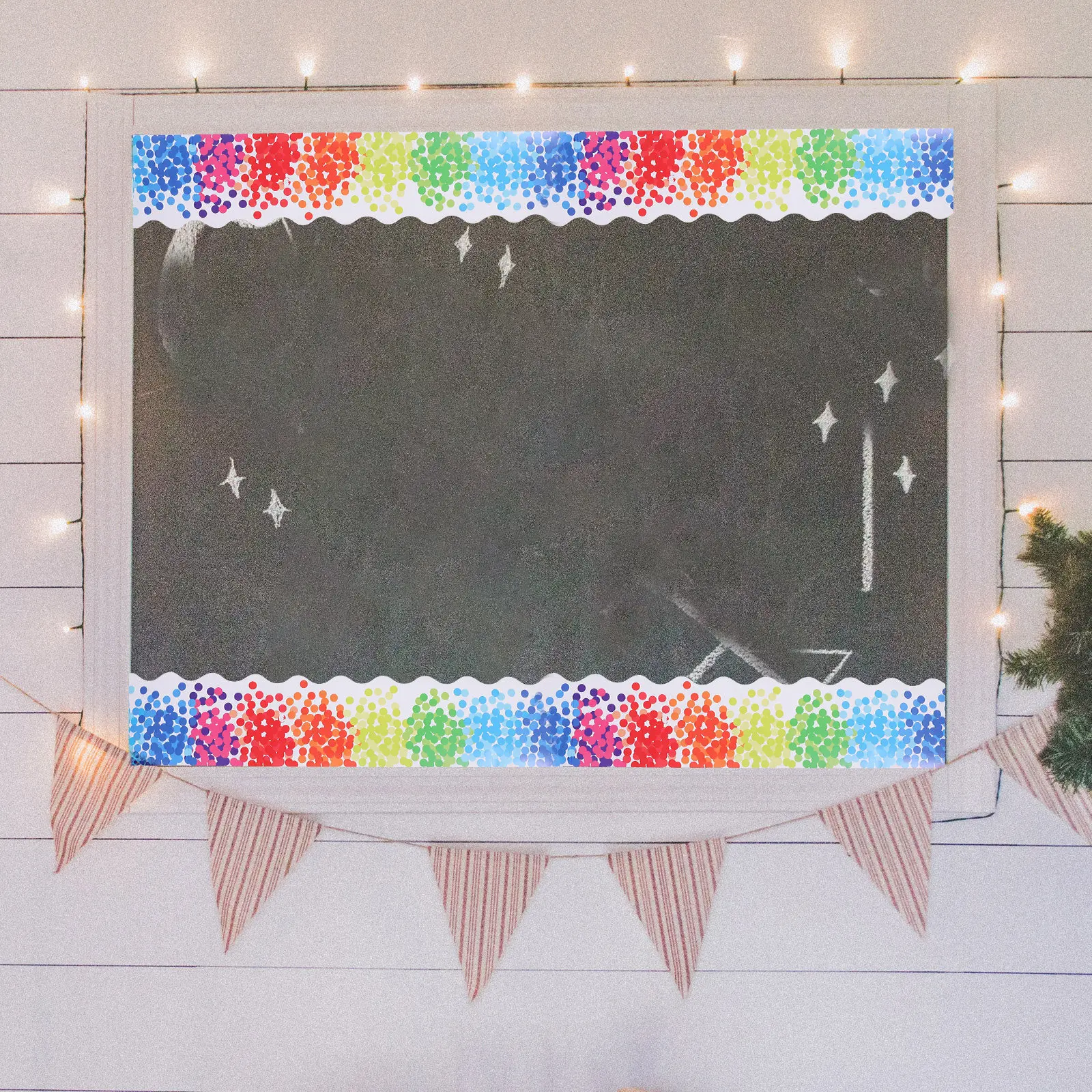 1 Roll Adhesive Bulletin Board Border Decals Colorful Classroom Blackboard Stickers Removable Decorative Border Trim for School