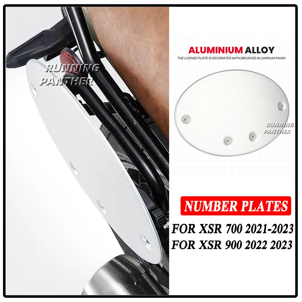 Motorcycle Accessories For YAMAHA XSR700 xsr 700 2021 - 2023 XSR900 XSR 900 2022 2023 Number Plates Silver Side Panel Cover