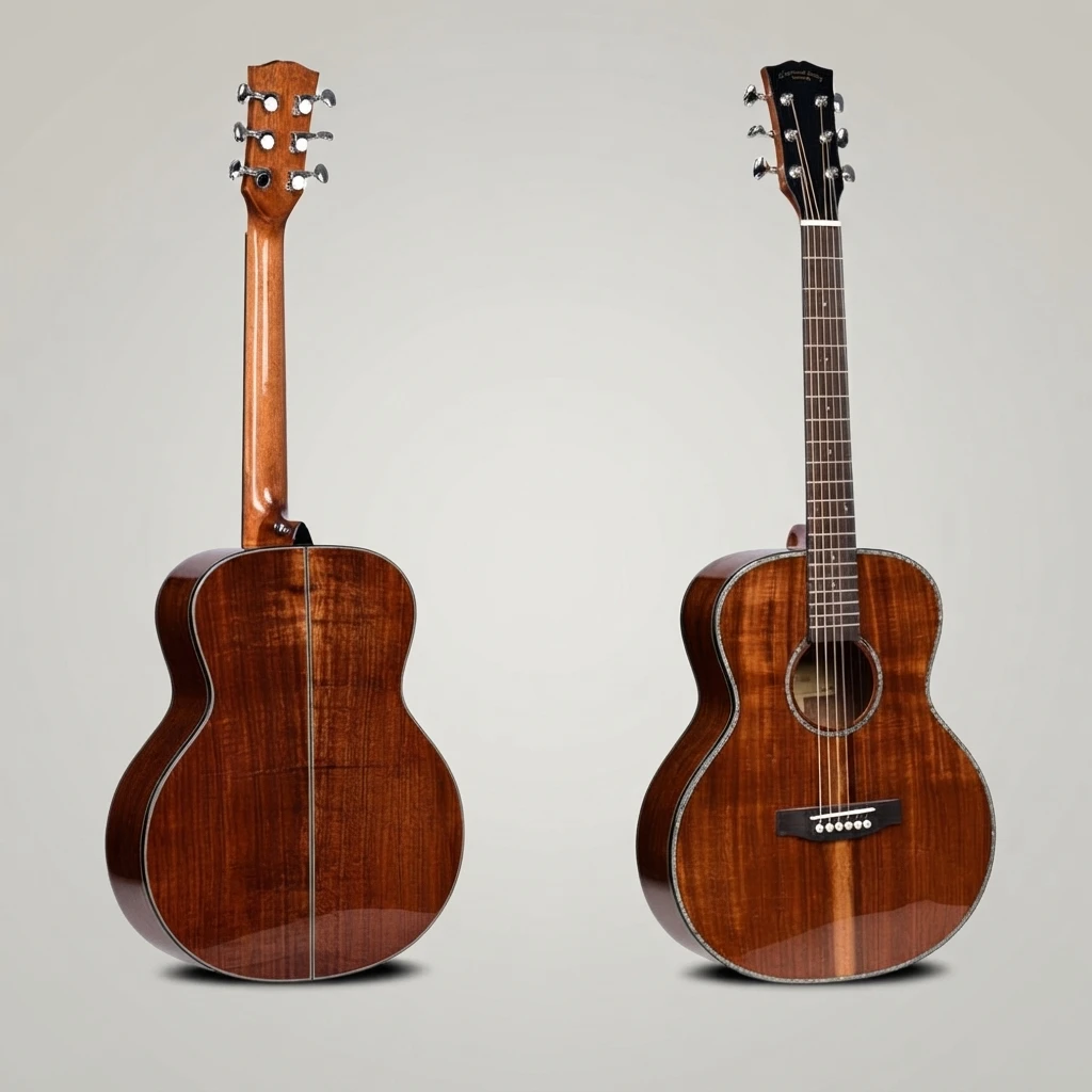 OM‑Style Cutaway Acoustic Folk Guitar,Solid Spruce Top,Rosewood Fretboard,Gloss Vintage Brown For Intermediate Guitar Players