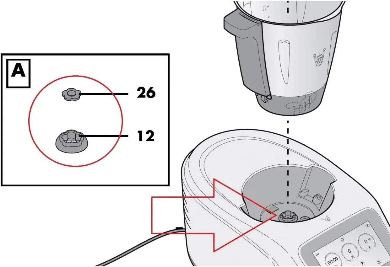 Prowadnica osi sprzęgła dla Monsieur Cuisine Connect & Monsieur Cuisine Smart stal nierdzewna