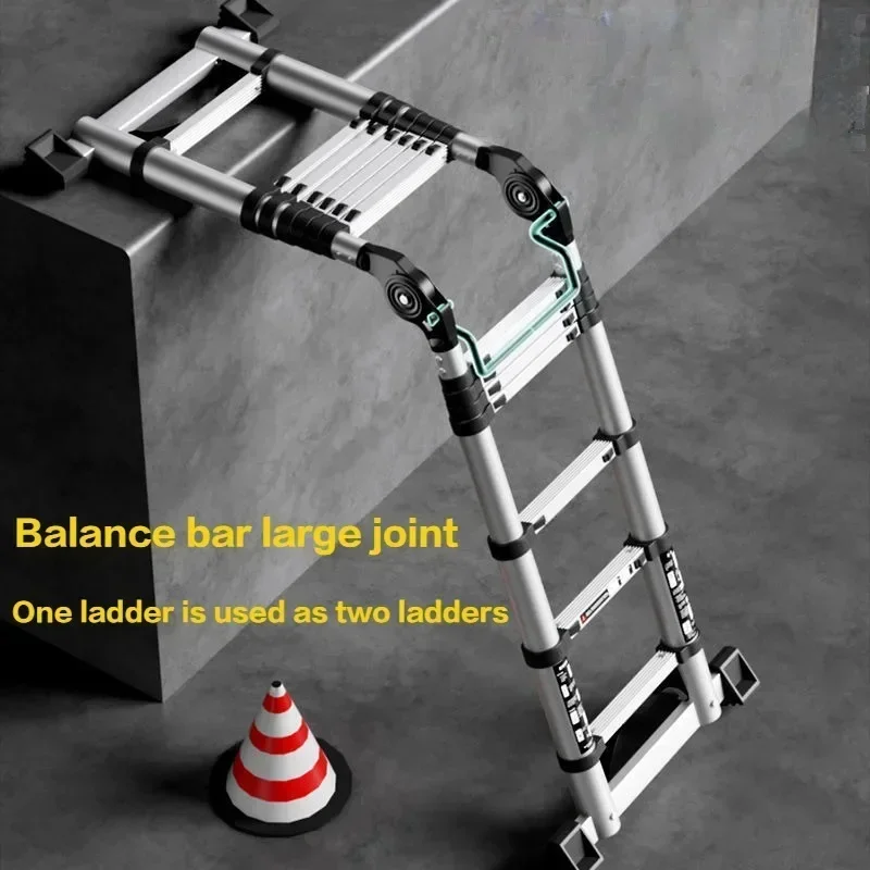 Professional Aluminum Alloy Multifunctional Telescopic Zigzag Ladder Household Staircase Indoor Lifting And Folding Ladder