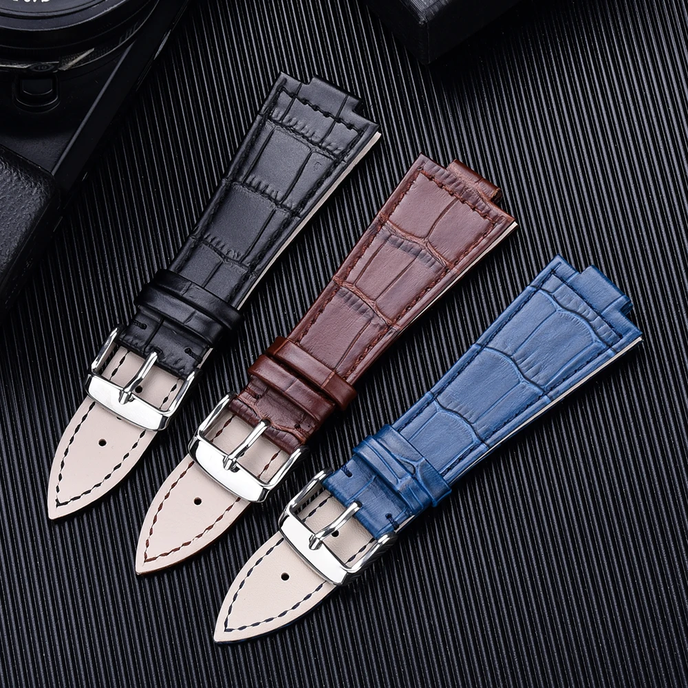 12mm Cowhide Leather Watchband For Tissot PRX series Strap T137.407 T137.410 Super Player Bracelet Convex End Men\'s Wrist Straps