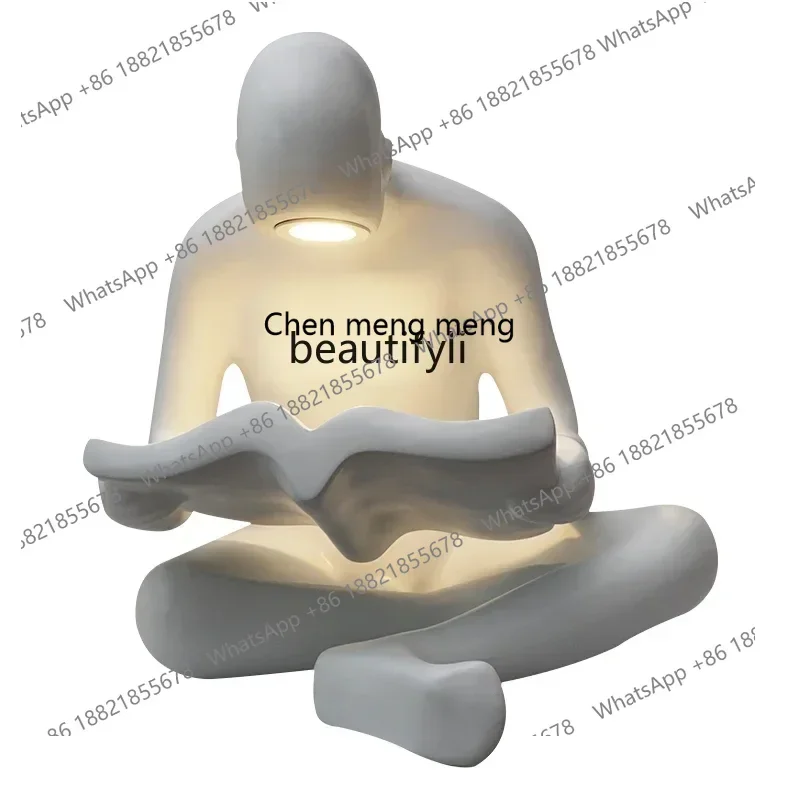 B178 cqyAbstract creative luminous lighting reader sculpture decoration home floor figure ornament