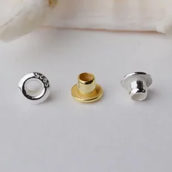 925 Sterling Silver Grommet Eyelet Rivet for Big Hole Beads, silver Round Eyelets Grommets for Jewelry Making DIY Accessories