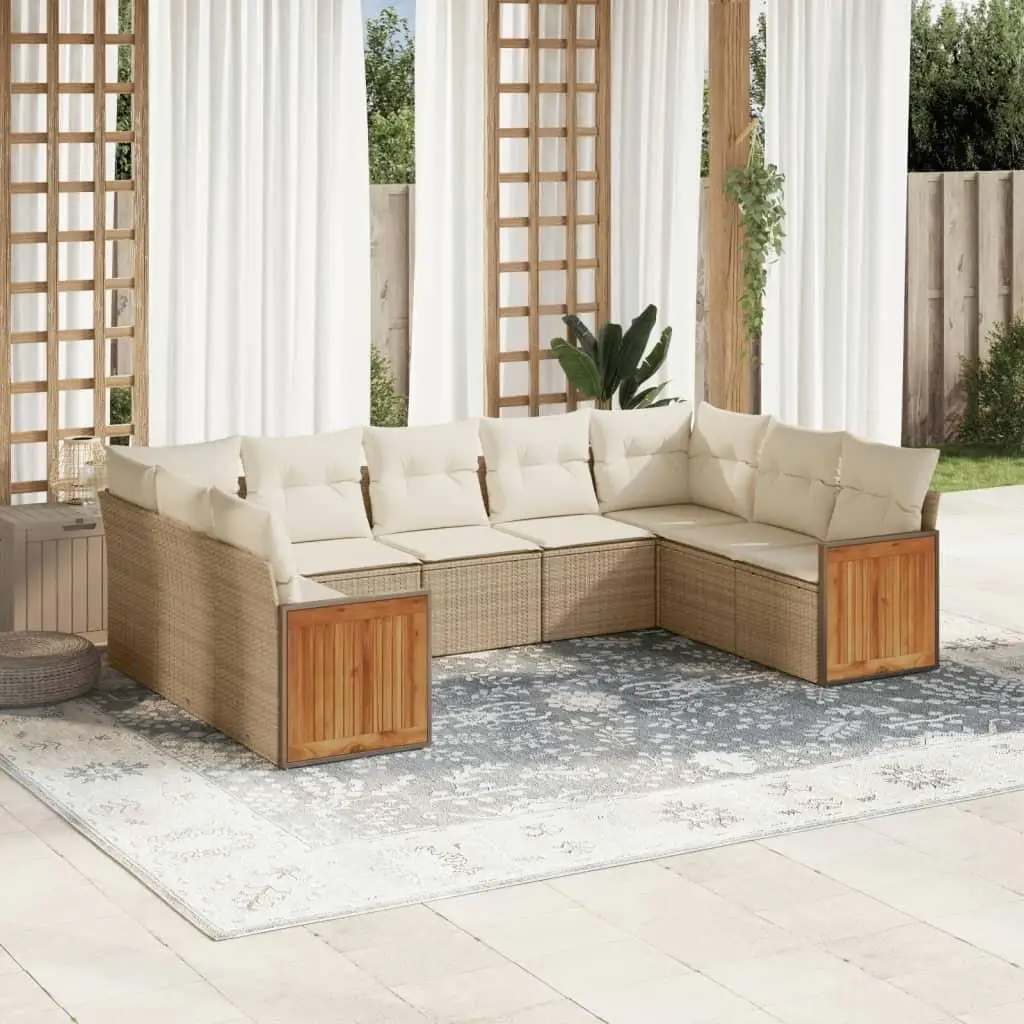 

Comfortable Beige Outdoor Garden Sofa Set Modern Design Weather Resistant Cushions Perfect for Patio Balcony or Backyard